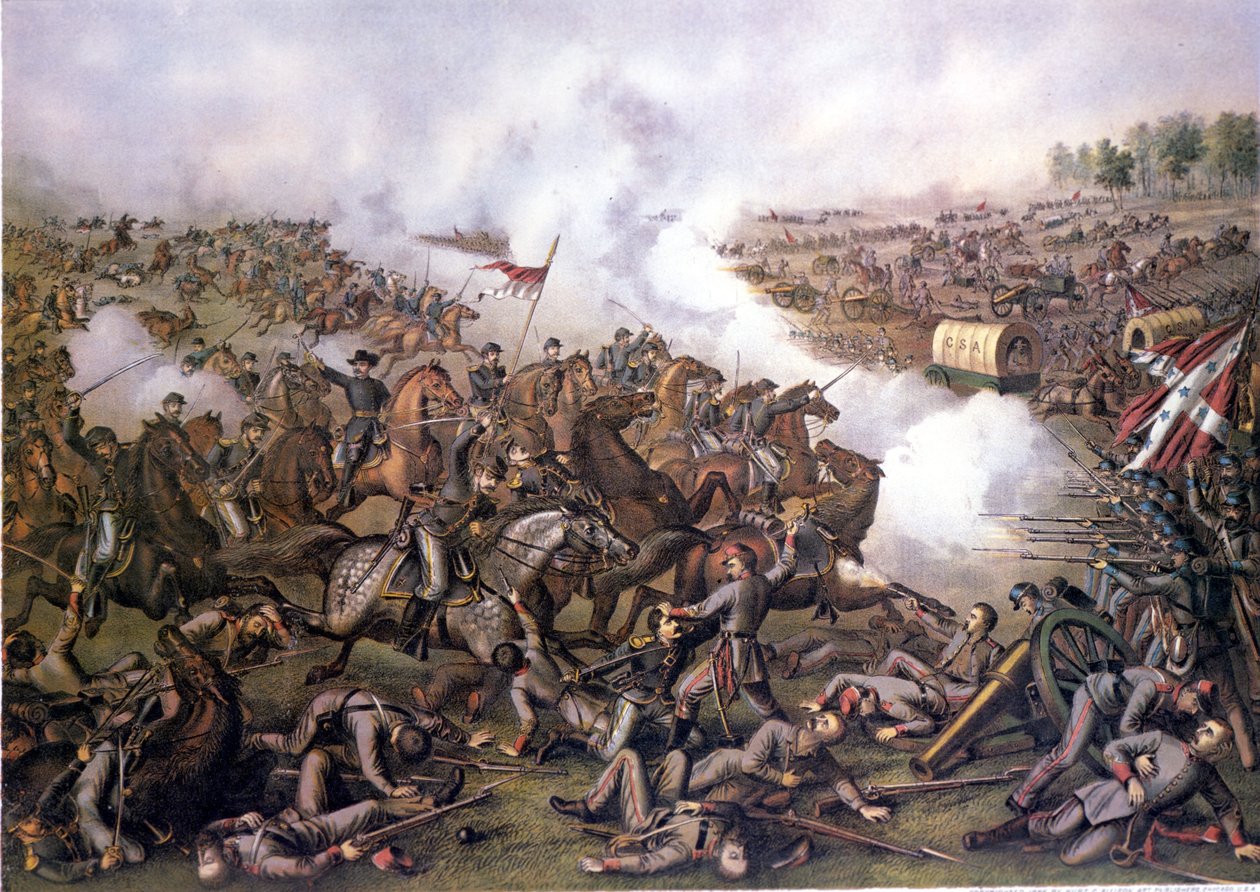 Americká občanská válka (1861–1865): Bitva o pět vidliček (Virginie) 1. dubna od Unknown artist
