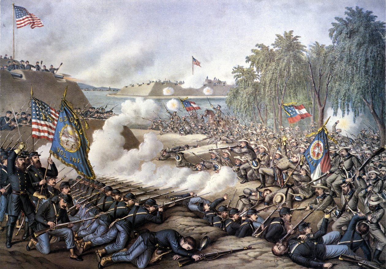 Americká občanská válka (1861 - 1865): První bitva o Korint (Mississippi) 29. dubna – 10. června od Unknown artist