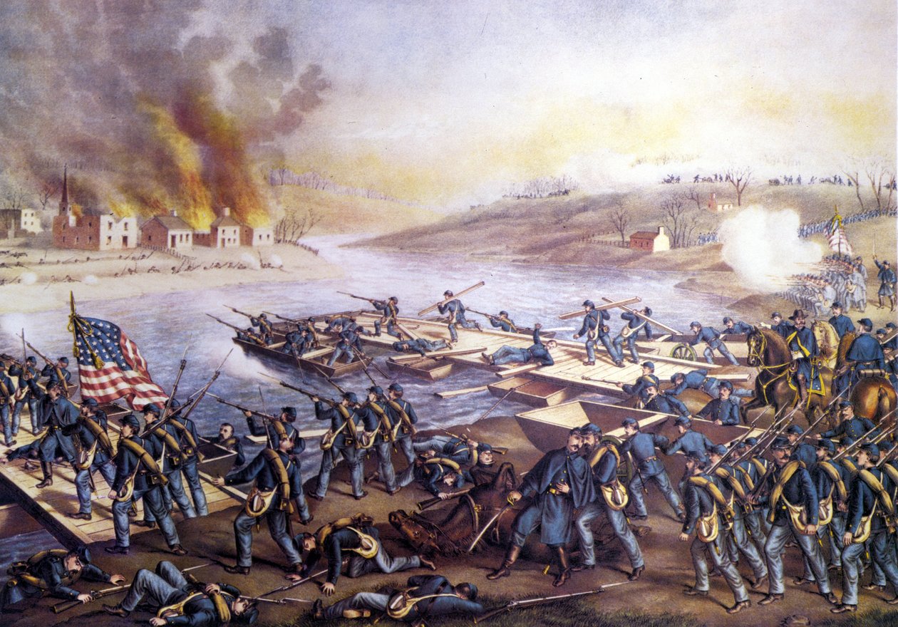 Americká občanská válka (1861 - 1865): První bitva u Fredericksburgu (Virginie) 11. prosince od Unknown artist