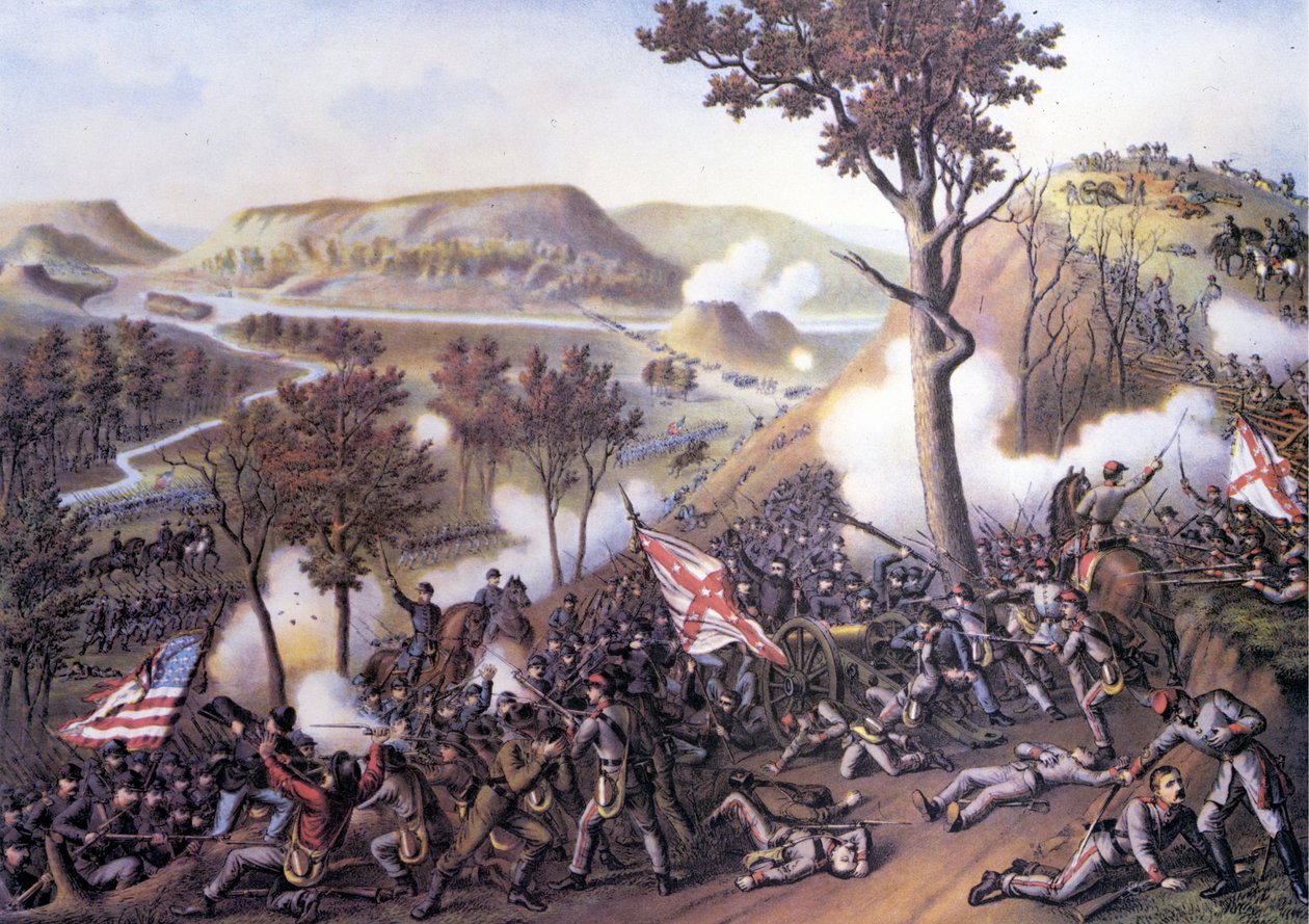 Americká občanská válka (1861 - 1865): Siege of Missionary Ridge, 25. listopadu od Unknown artist