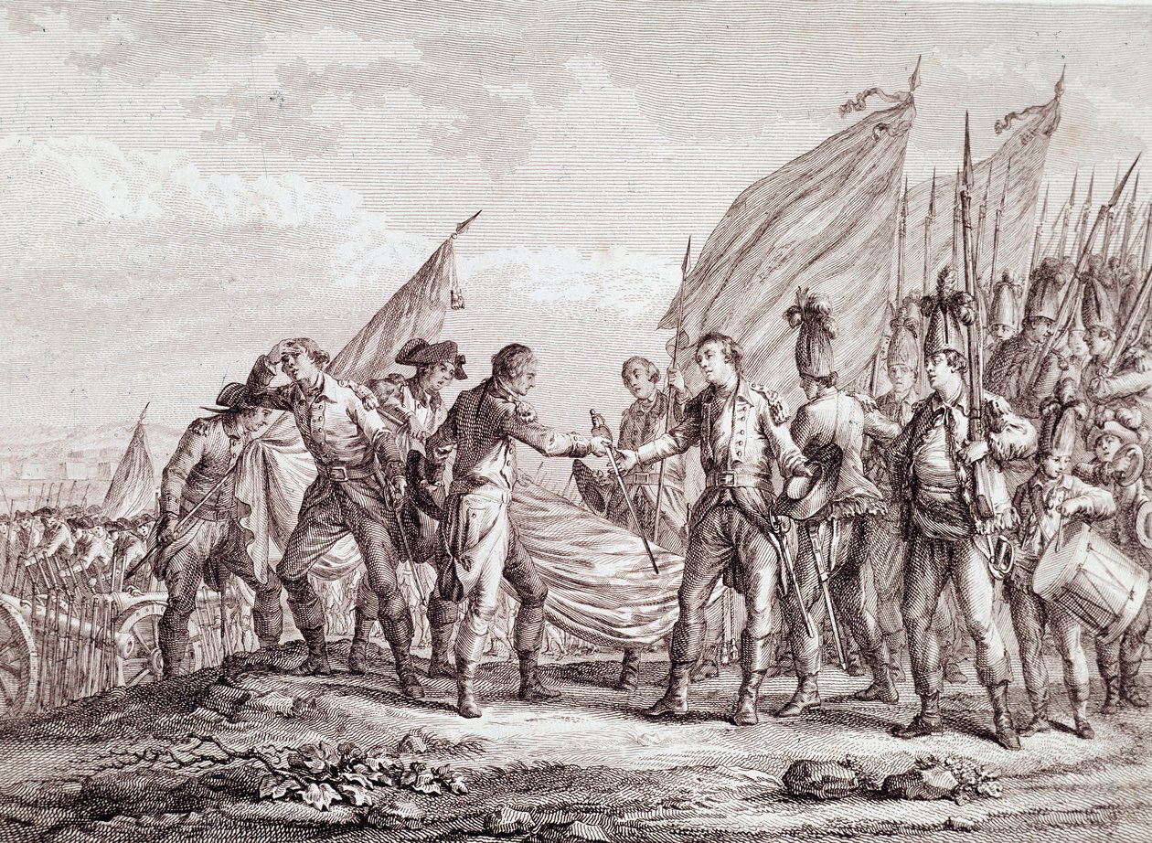 Americká revoluční válka: kapitulace generála Burgoyna v Saratoze od Unknown artist