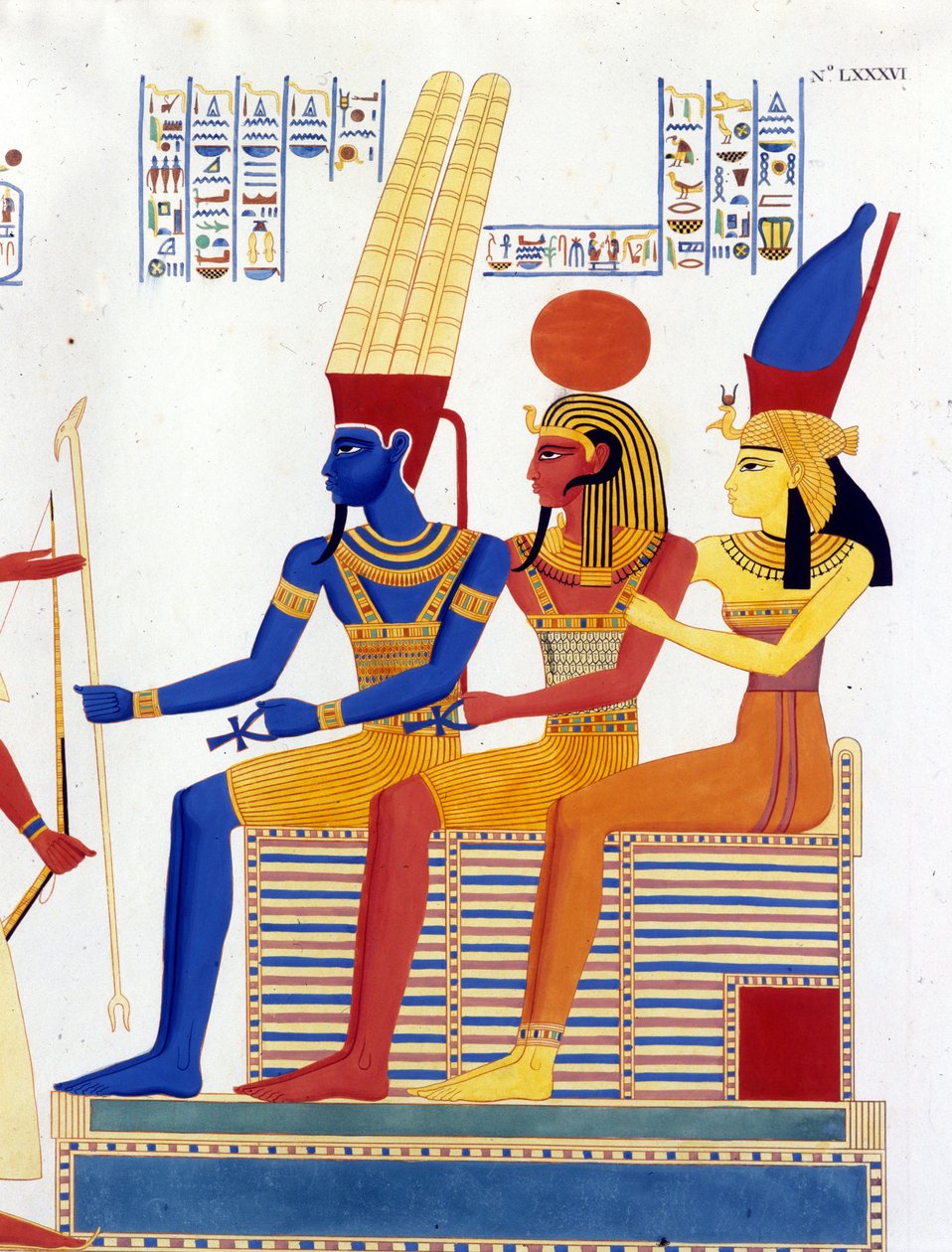 Amon - re, Ptah, Mut - v “”Památkách Egypta a Horní Núbie”” od Ippolita Roselliniho (Rossellini). od Unknown artist