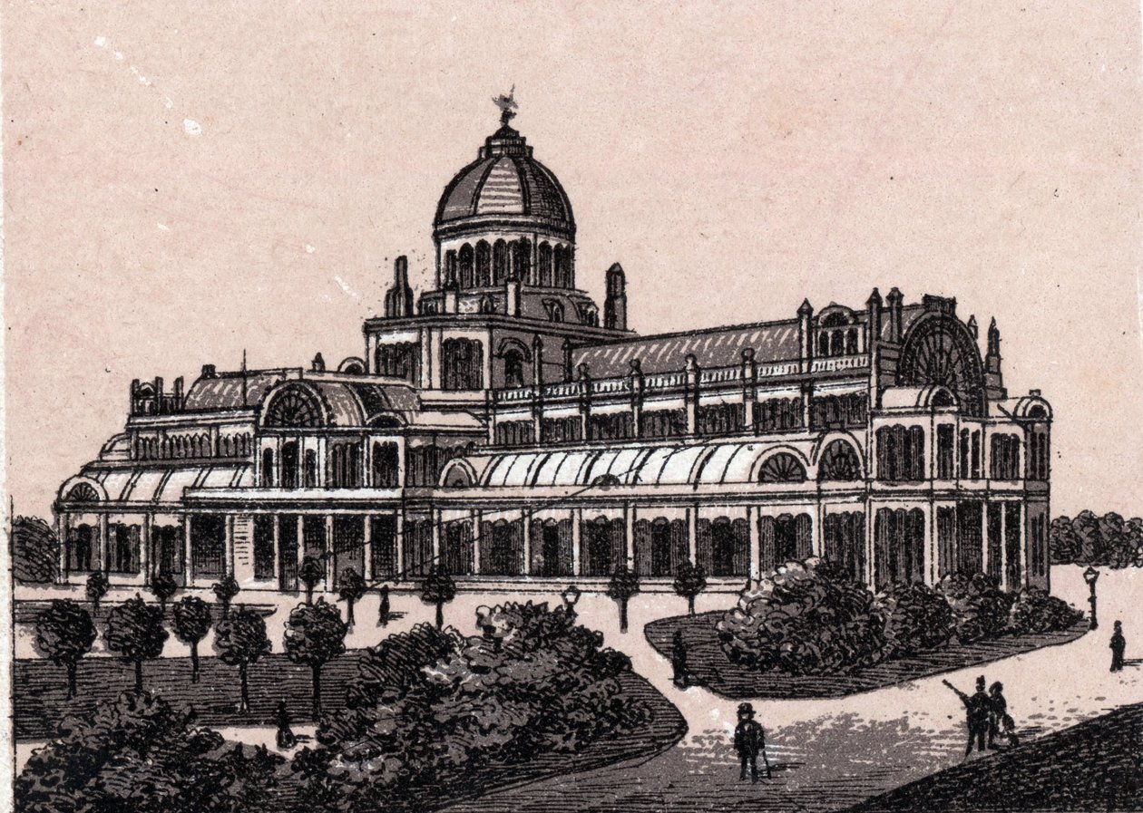Amsterdam, Holandsko: pohled na Palác lidu. v „“ Svět ilustruje 168 pohledů““ Nedatováno (konec 19. století) od Unknown artist