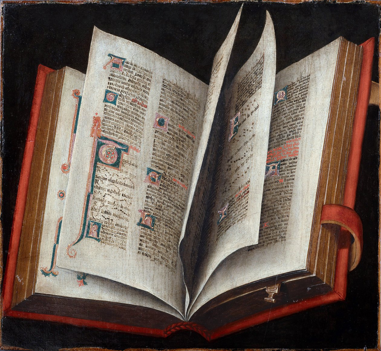 Otevřená liturgická kniha - Anonymní - c. 1525 - Olej na dřevě - Uměleckohistorické muzeum, Vienne od Unknown artist