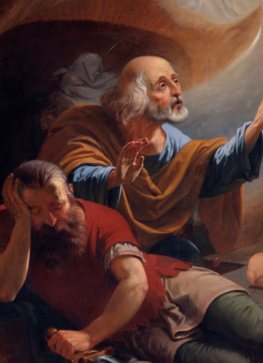Anděl osvobodí svatého Petra z vězení, tažený F. Devigne (?) od Unknown artist