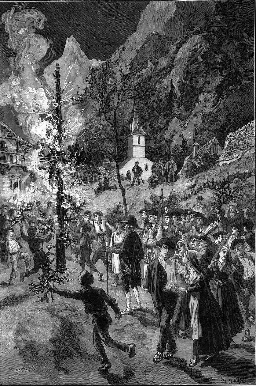 Starověké zvyky a tradiční slavnost: oheň svatého Jana (Saint-Jean) ve Vallee d