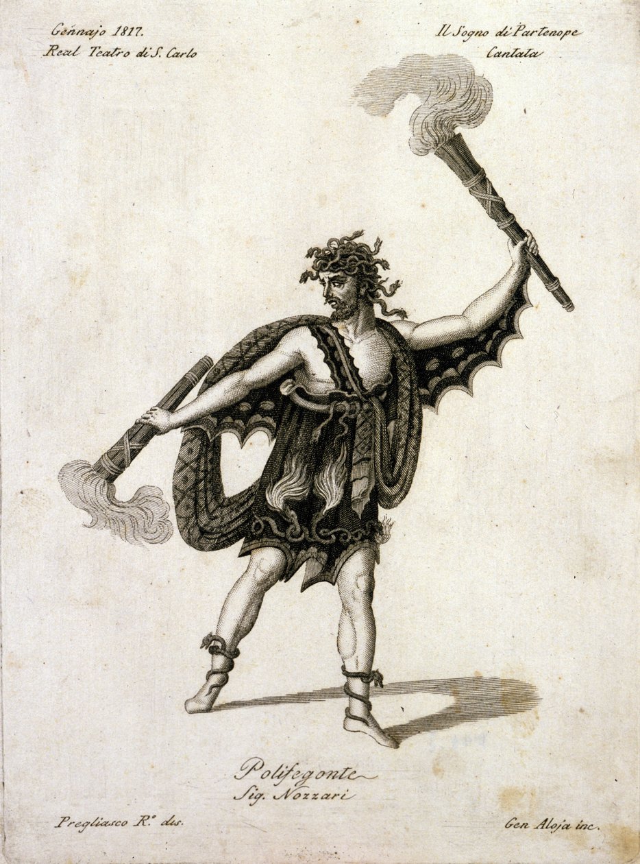 Andrea Nozzari (1775-1832) v roli Polifegonte v "" Sen o Partenope "" od Giovanni Simone Mayr (Johann Simon Mayr) (1763-1845) - Neapol, Teatro San Carlo od Unknown artist