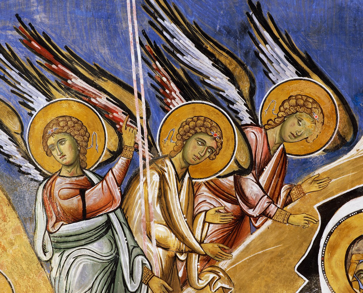 Andělé zvěstování, freska (1192), kostel Panagia Tou Araka (kostel Panny Marie z Hrášku) (Seznam světového dědictví UNESCO, 2001), Lagoudera, pohoří Troodos, Kypr od Unknown artist