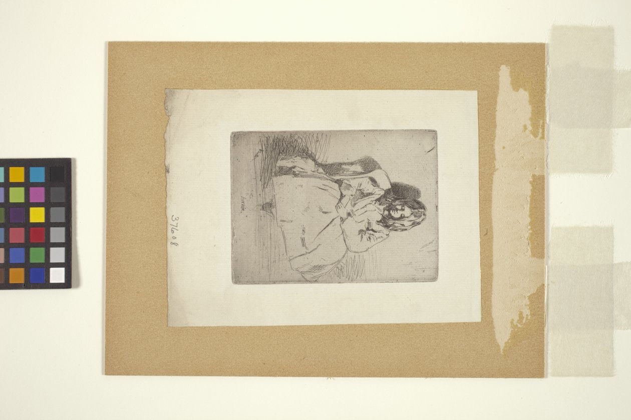Annie, sedící (leptání) od Unknown artist