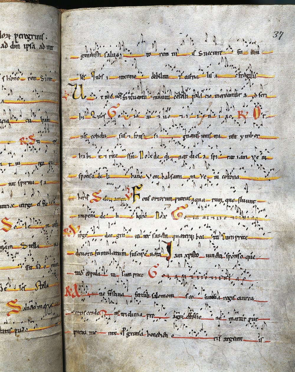 Strana antifonáře z 12. století. Barcelona, Monistrol de Montserrat. Klášter Montserrat od Unknown artist