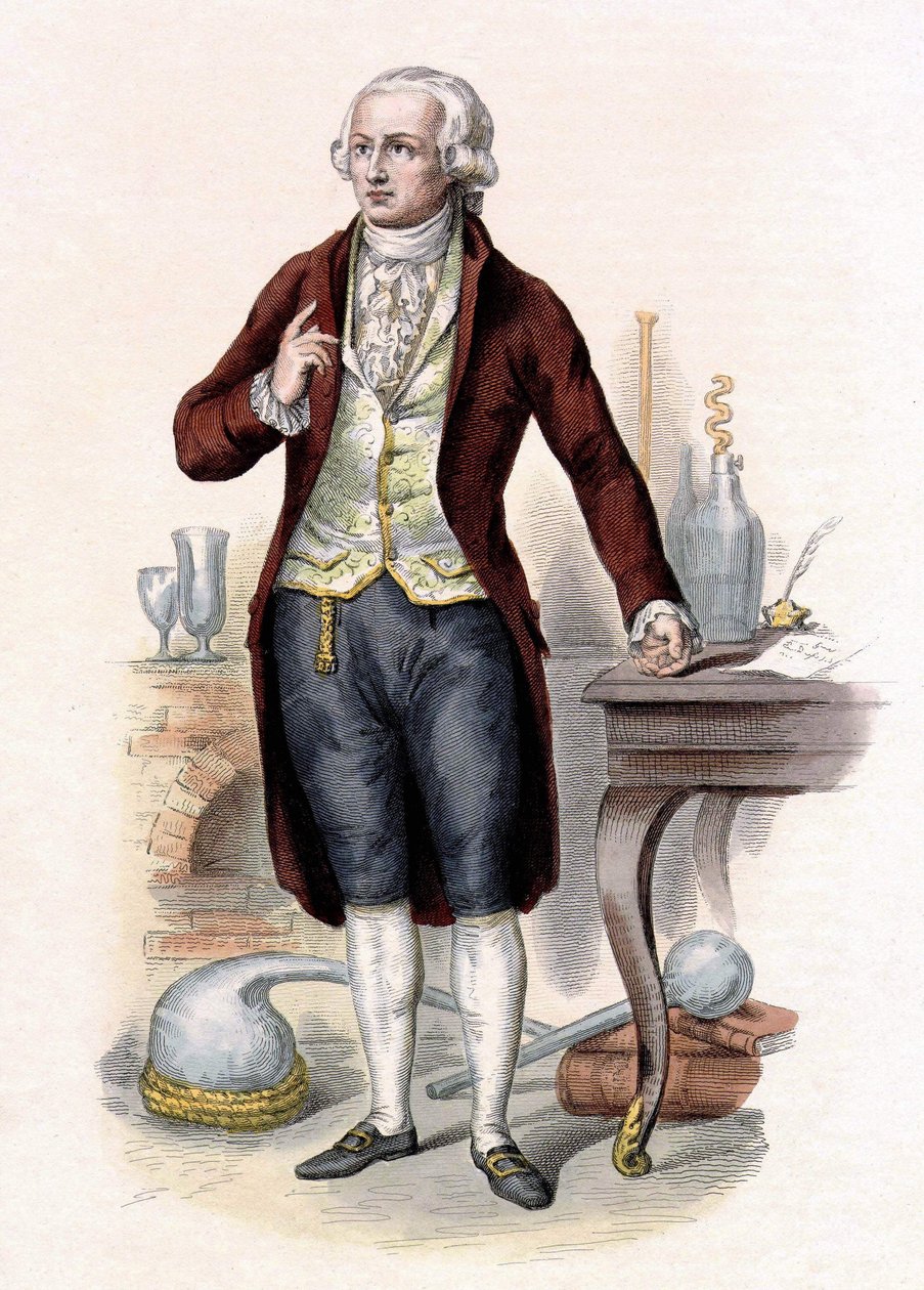 Antoine Laurent de Lavoisier (1743-1794), francouzský chemik. od Unknown artist