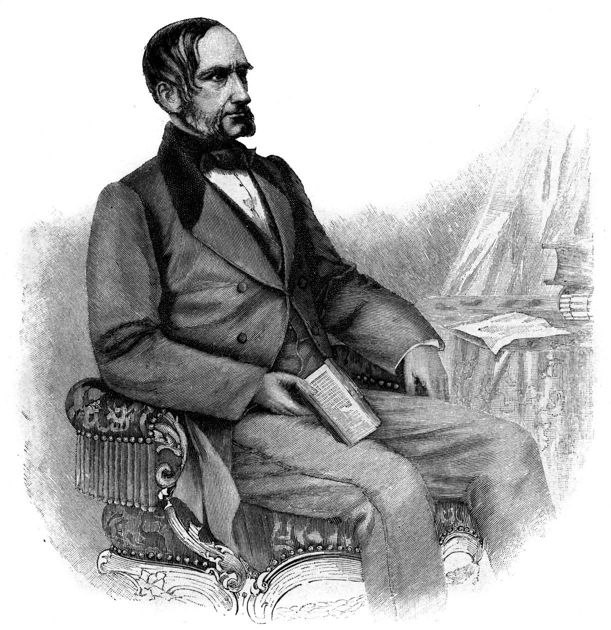 Anton von Schmerling, rakouský politik - rytina - Portrét Antona von Schmerlinga (1805-1893), rakouského právníka a politika od Unknown artist