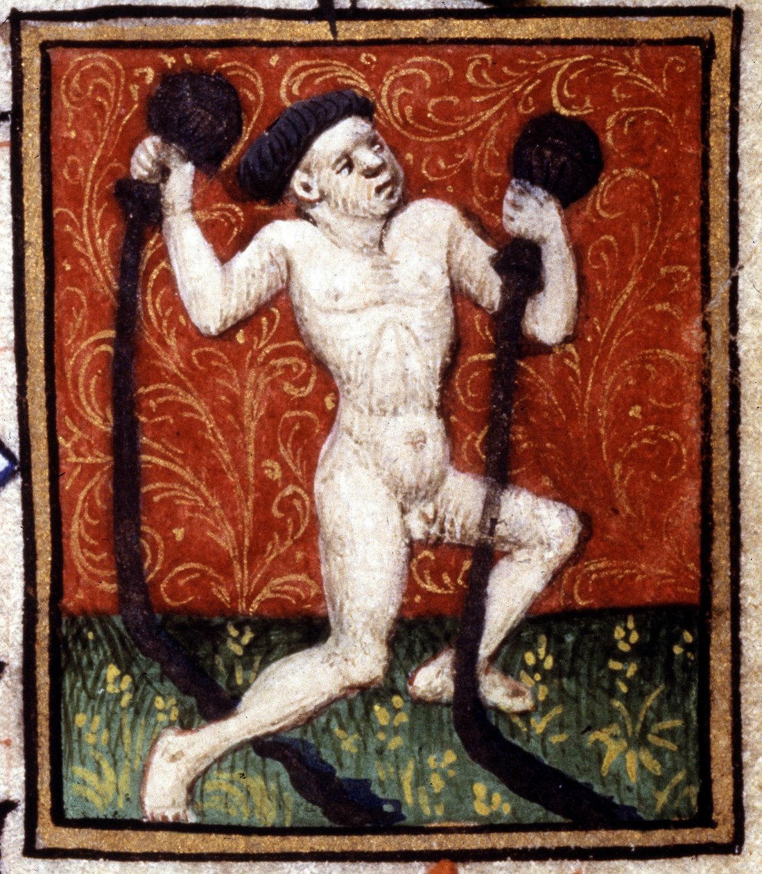 Vodnář. Miniatura horoskopu. Rukopis 15. století. Bibl. Trivulziana, Milán. od Unknown artist