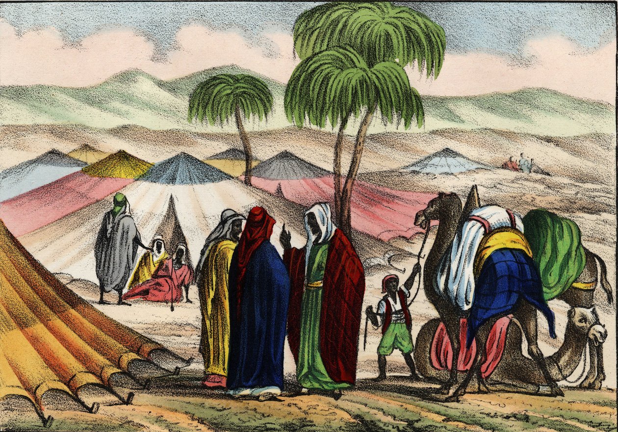 Arabská karavana v Alžírsku od Unknown artist