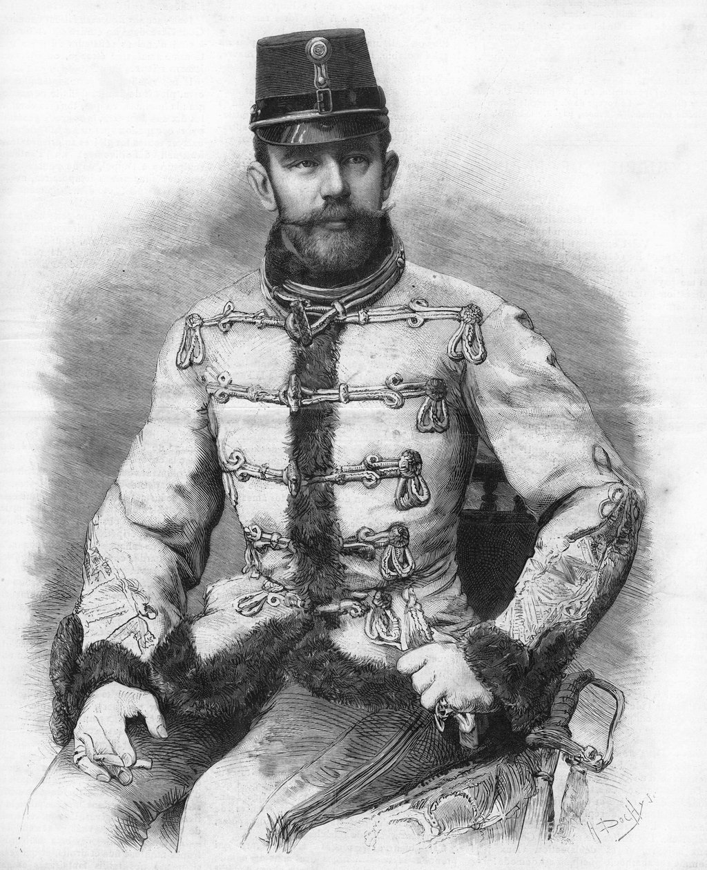 Arcivévoda Rudolf Habsburský (1858-1889), korunní princ Rakouska. Rytina z roku 1889. od Unknown artist