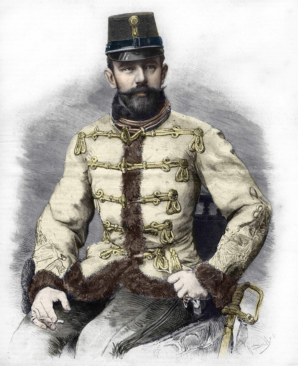 Arcivévoda Rudolf Habsburský (1858-1889), korunní princ Rakouska. Rytina z roku 1889. od Unknown artist