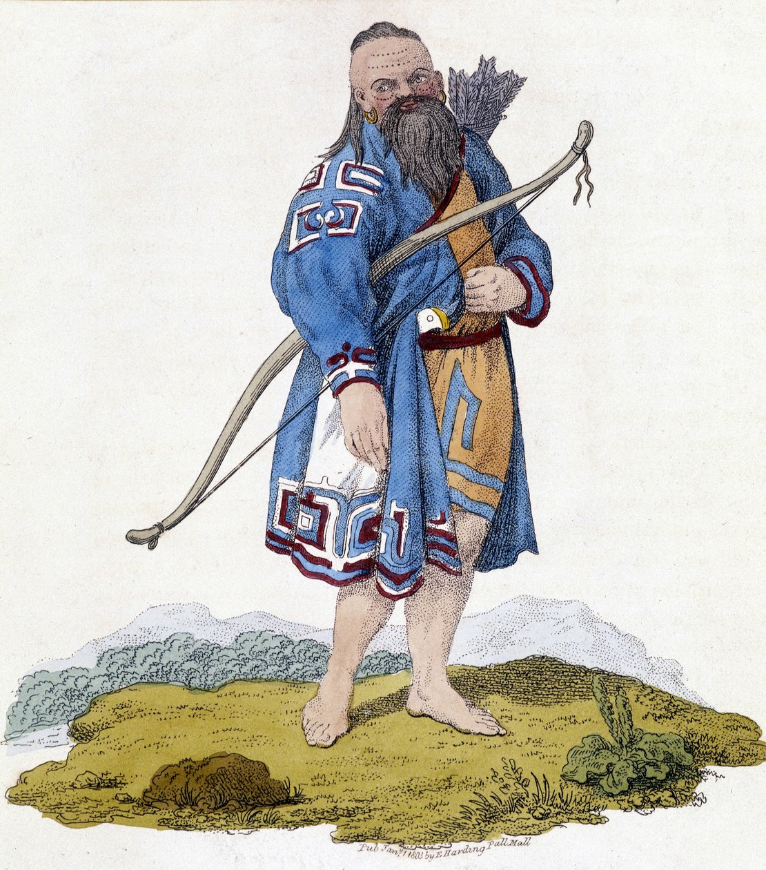 Lukostřelec ruského obyvatelstva. Ilustrace z roku 1803. od Unknown artist