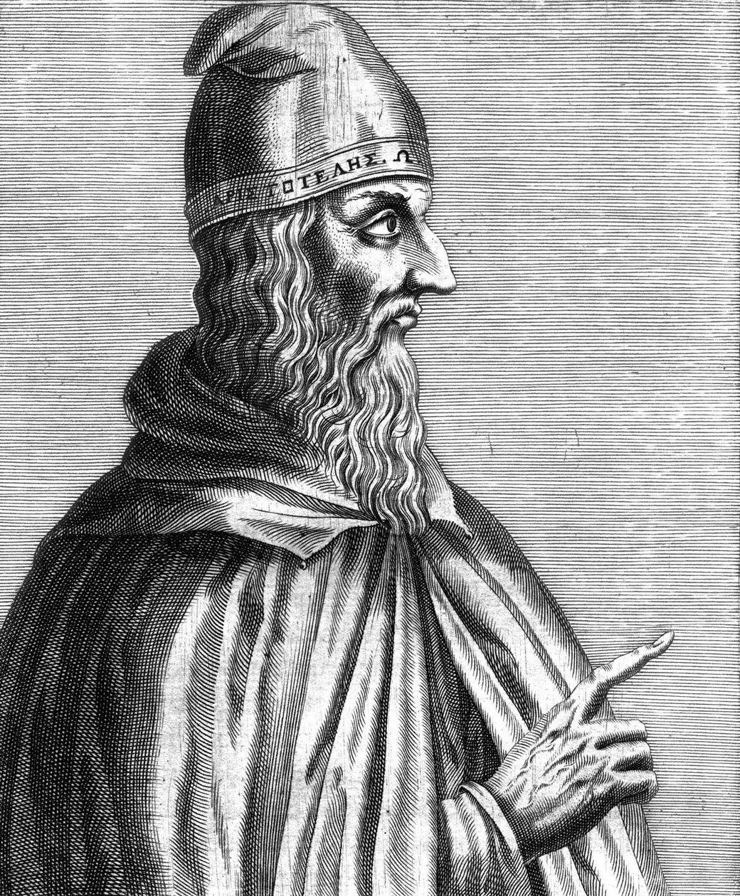 Aristoteles (384-322 př.nl) řecký filozof, francouzská rytina od Unknown artist