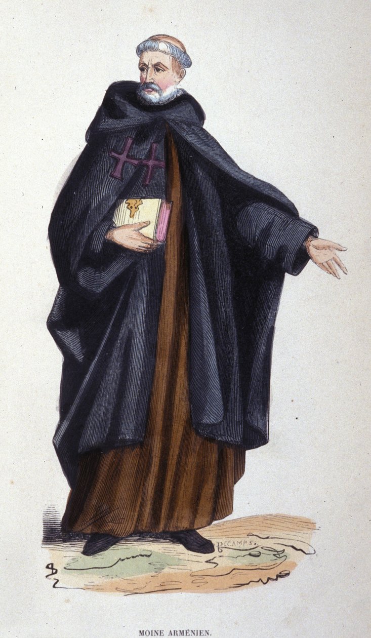 arménský mnich. Rytina z alba o řeholních řádech, Paříž od Unknown artist