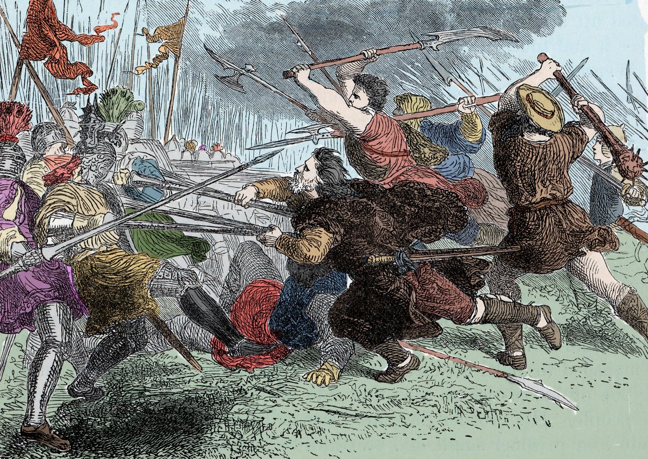 Arnold von Winkelried - Arnold von Winkelried (nebo Arnold Winkelried) legendární hrdinové Švýcarska v bitvě u Sempachu od Unknown artist