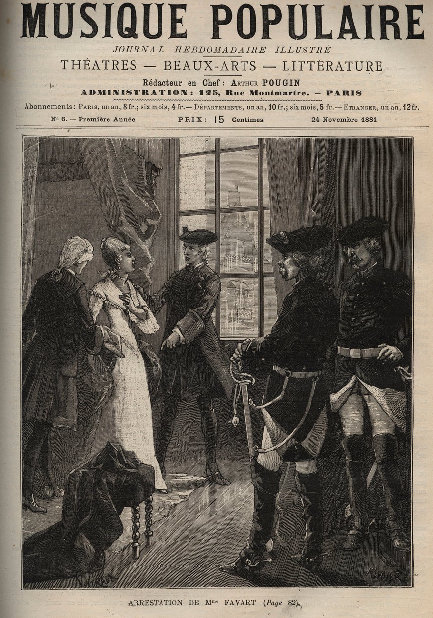 Zatčení Madame Favart Marie Justine Benoite Duronceray, dit Madame Favart (1727-1772), francouzská komička a zpěvačka, oběť pokusů Maurice Saského (1696-1750), byla jím zatčena a držena v klášteře Penitentes pod největší sekr od Unknown artist