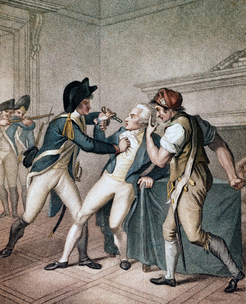 Zatčení Maximiliena Robespierra, dne 27.7.1794 - Zatčení Robespierra - Robespierrovo zatčení od Unknown artist