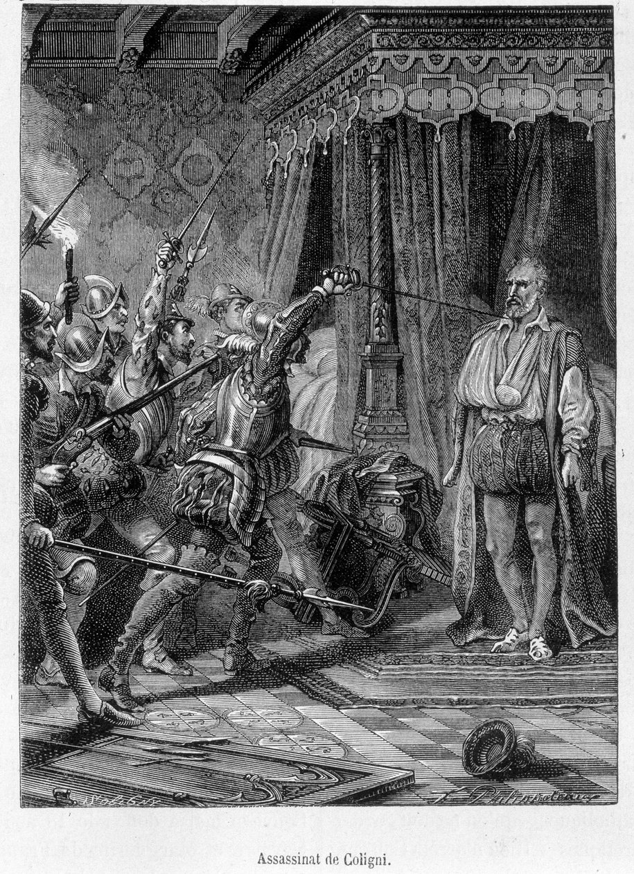 Zavraždění Coligny několika muži (Gaspard de Châtillon, Sire de Coligny od Unknown artist