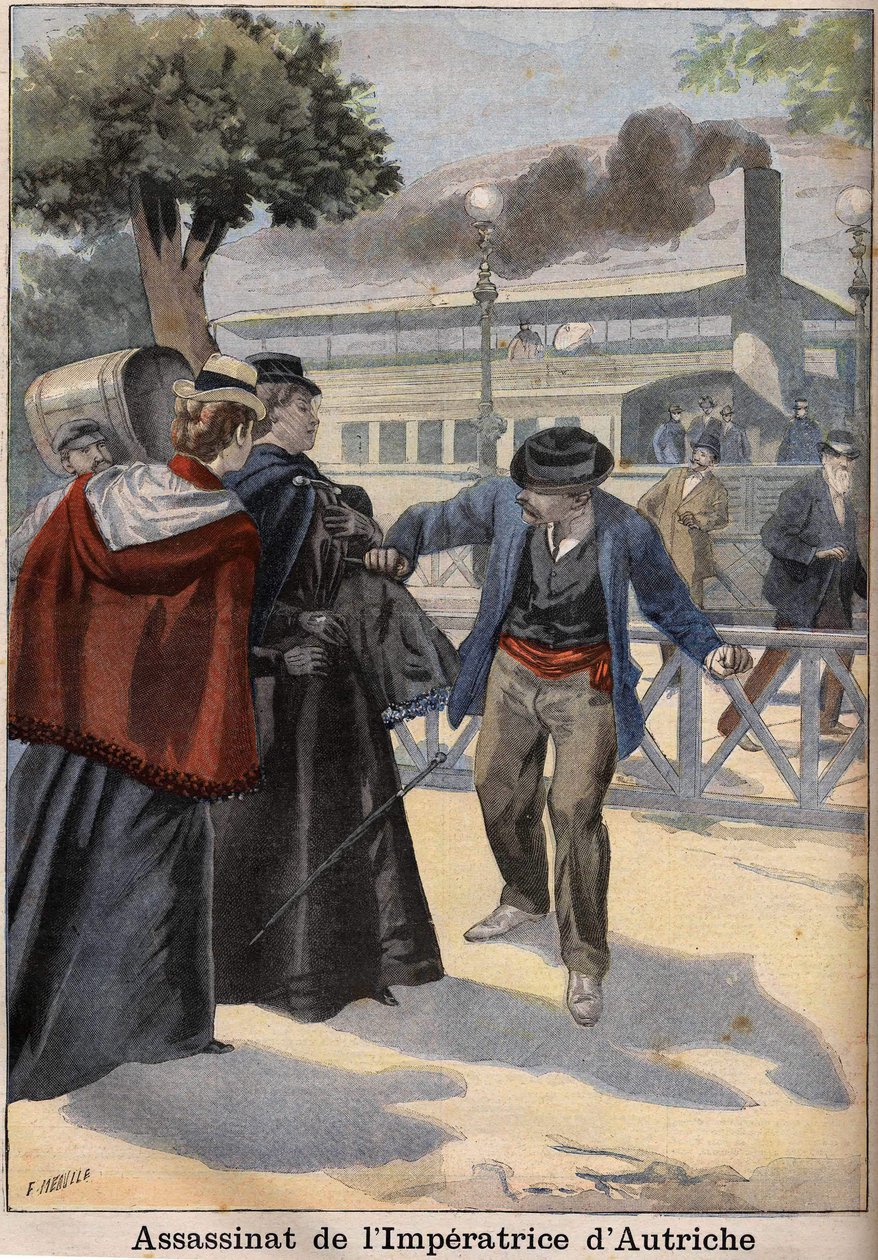 Zavraždění Impress Alžběty Rakouské (Sissi) italským anarchistou v Ženevě od Unknown artist