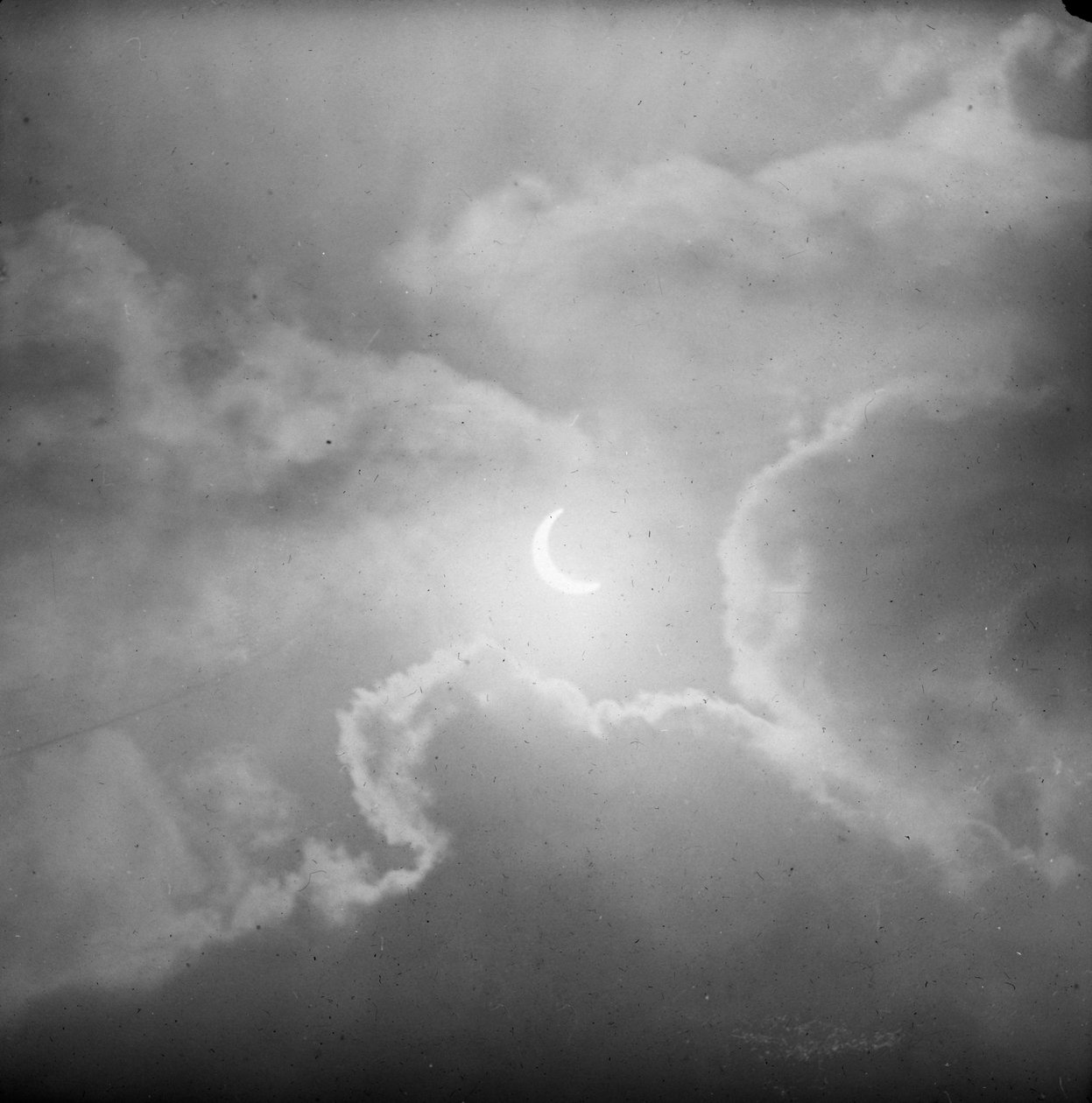 Astronomický diapozitiv zatmění Slunce (skleněný negativ) od Unknown Artist