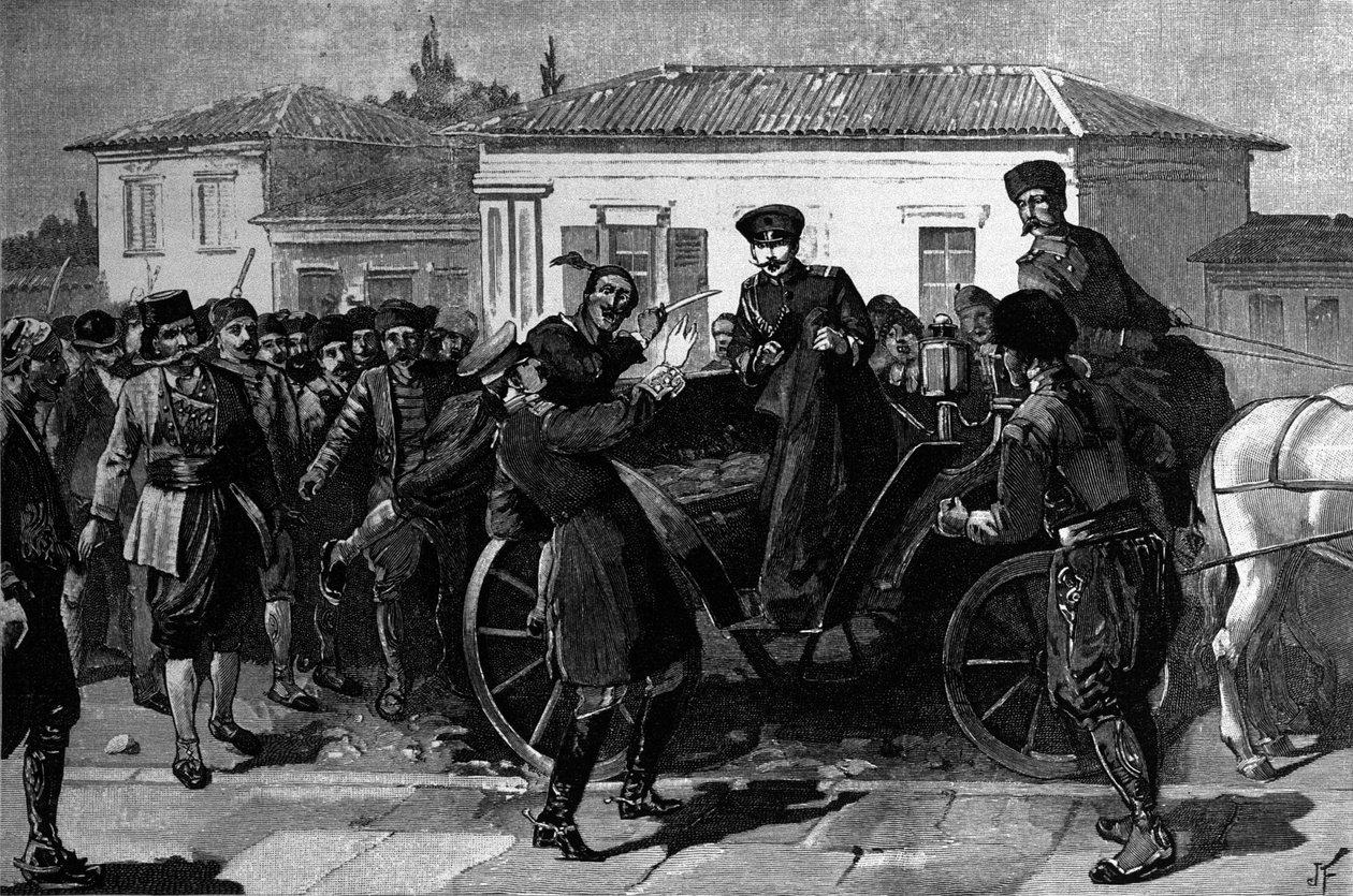 Útok na prince Ferdinanda I. (bulharský car) (1861-1948) od Unknown artist
