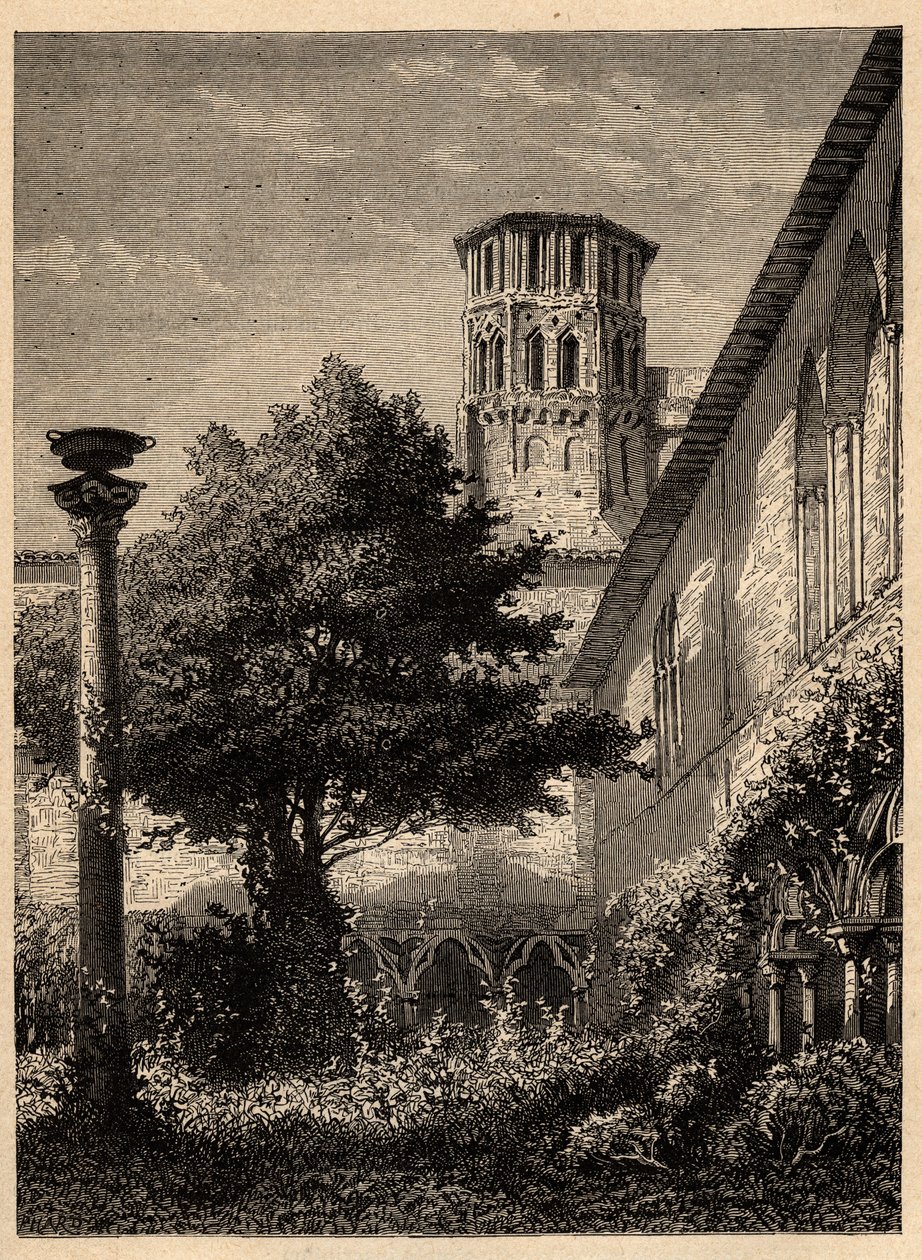 Augustiniánský klášter (Toulouse) - Le cloitre des Augustins à Toulouse - rytina „“ PATRIE“ - PINTUREQUIREQUE POPIS FRANCIE V 6 SVAZTECH LUCIEN HUARD - konec 19. stol. od Unknown artist