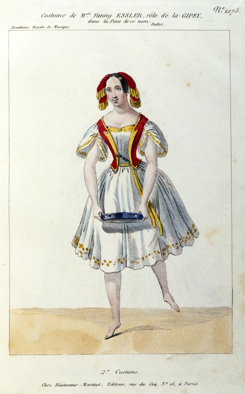 Rakouská tanečnice Fanny Elssler (1810-1884) v baletu „La gipsy““ 1839 tisk z 19. století od Unknown artist