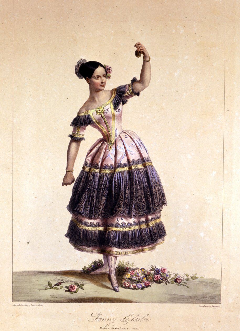 Rakouská tanečnice Fanny Elssler (1810-1884) v baletu „Chromý ďábel“ 2. 6. 1836 tisk z 19. století od Unknown artist