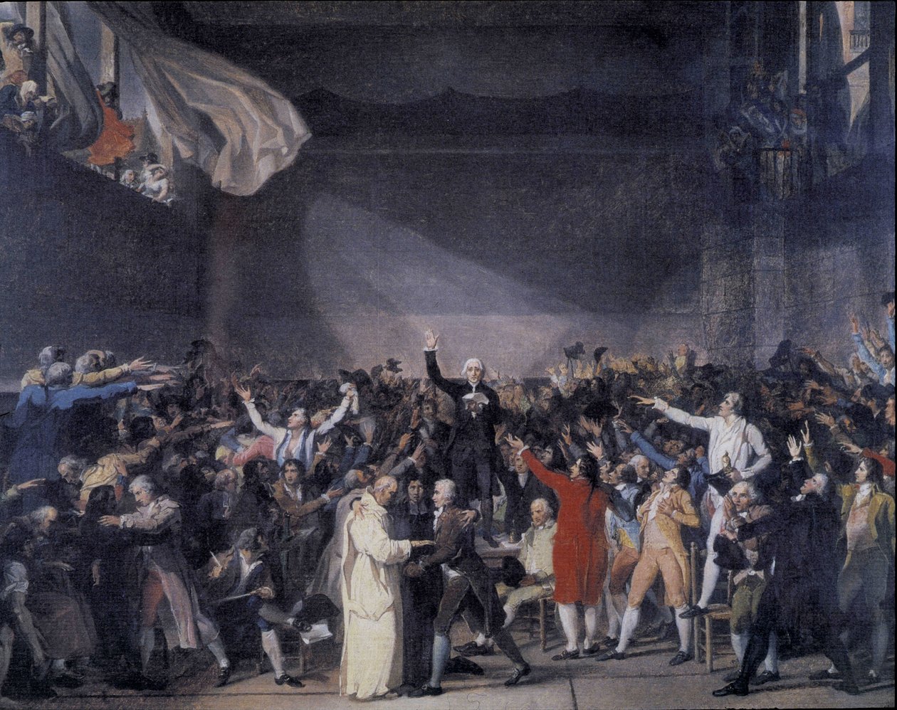 Bailly přečetl text přísahy Jeu de Paume 20. června od Unknown artist