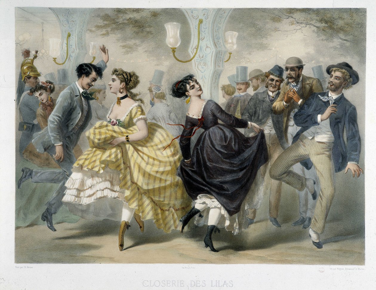 Ples v Closerie des Lilas, cca 1860 od Unknown artist