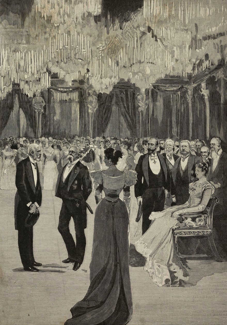 Ples v Sále kariatid, Palazzo Reale, 12. května od Unknown Artist