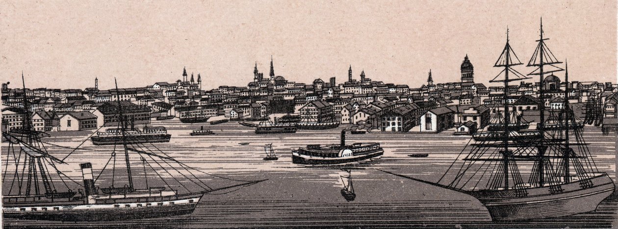 Baltimore, Spojené státy americké: Obecný pohled. v „The World Illustrates 168 Views“ Nedatováno (konec 19. století) od Unknown artist