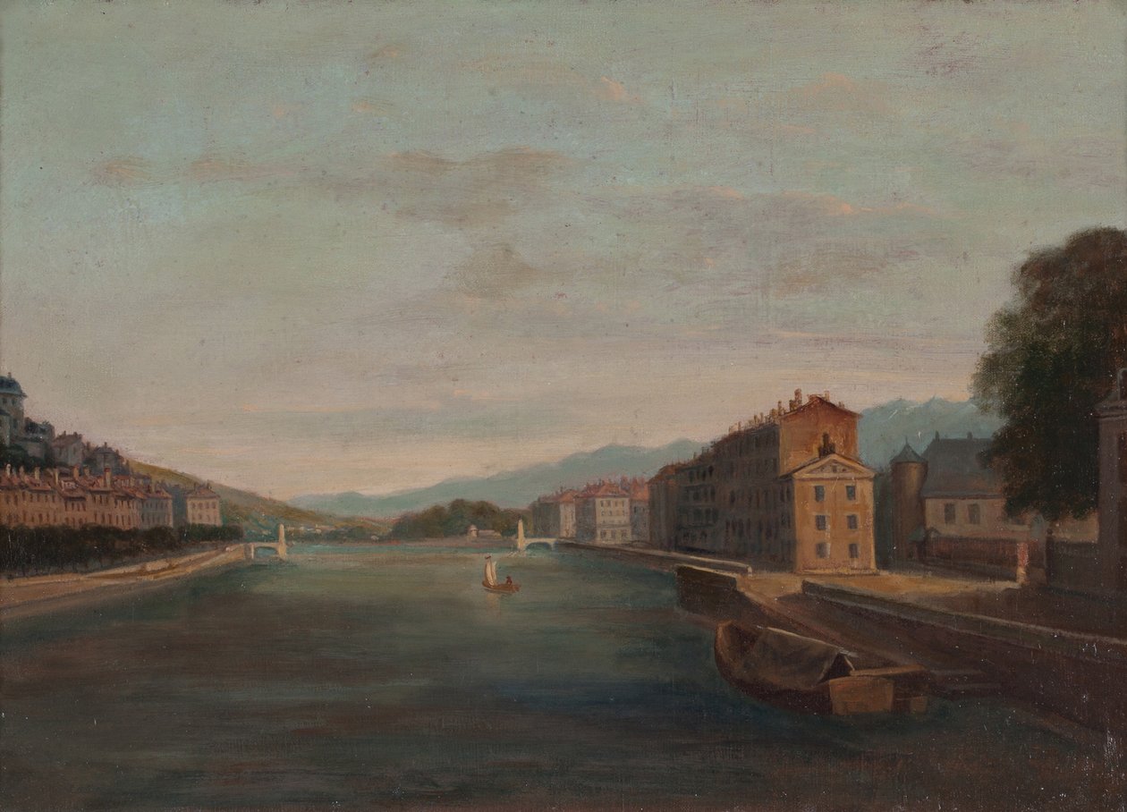 Banks of the Isère v Grenoblu 1864 (olej na plátně) od Unknown artist