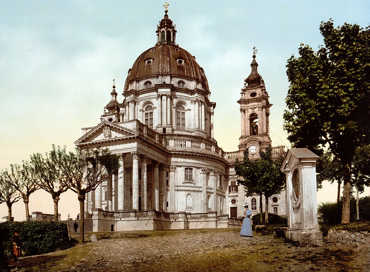 Basilica della Superga (Bazilika Superga) v Turíně (Torino) v Itálii v roce 1890 od Unknown artist