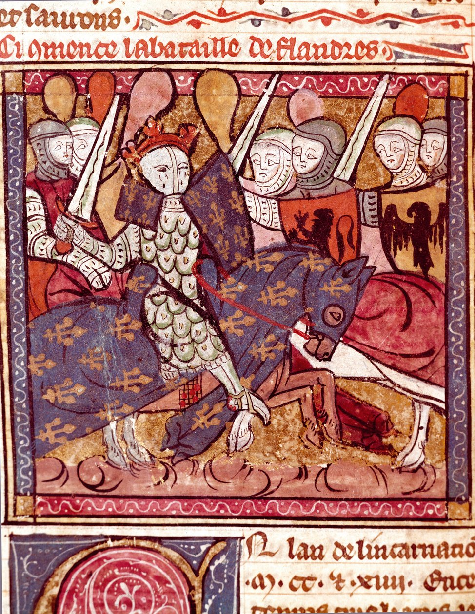 Miniatura bitvy o Flandry z „Grandes Chronicles de France““ 1375-1379 Městská knihovna, Castres od Unknown artist