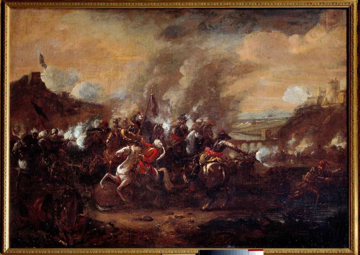 Bitva u Vídně: „Zrušení obléhání Vídně Turky v září 1683“ Vítězství vojsk křesťanské koalice vedené Janem III. Sobieským, Leopolidem I. a Karlem Lotrinským. Anonymní obraz 17. století. Nancy, muzeum histor od Unknown artist