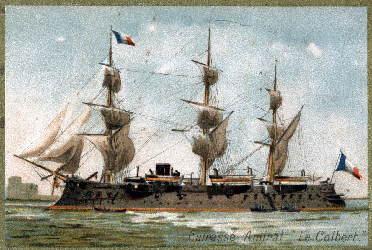 Bitevní loď Admirál „“The Colbert““. Chromolitografie 19. století. od Unknown artist