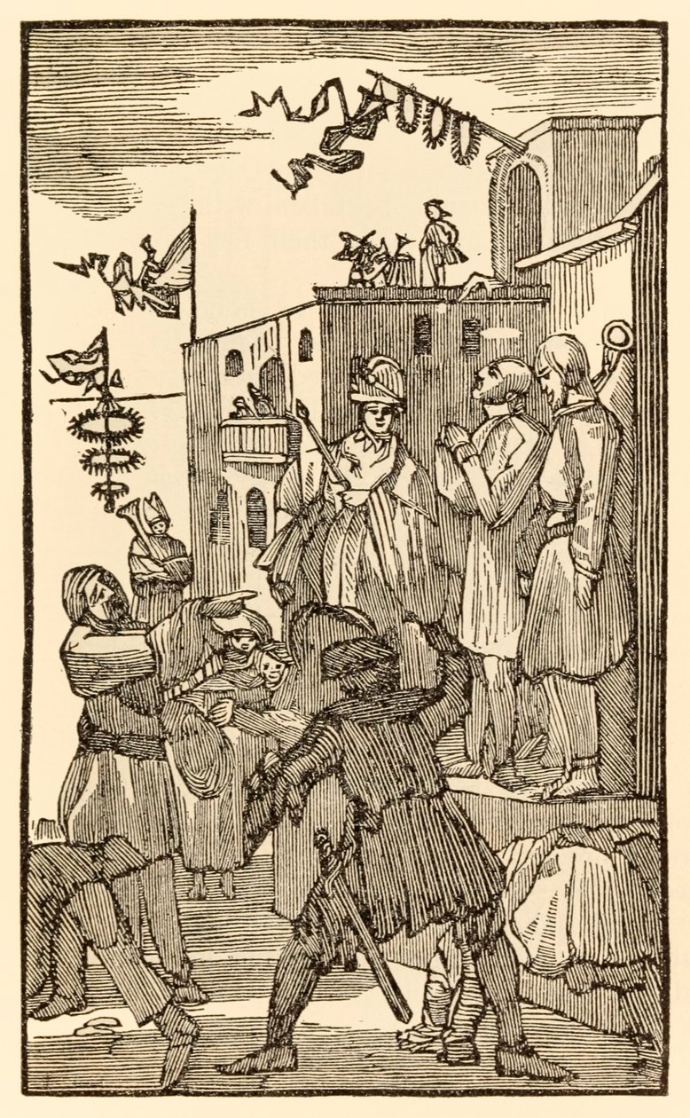 Podívejte se na Vanity Fair! z The Pilgrims Progress From This World, To That What Is To Come od Johna Bunyana (1628-1688) Christian vstupuje do města Vanity Fair a vidí poutníky v řetězech. od Unknown