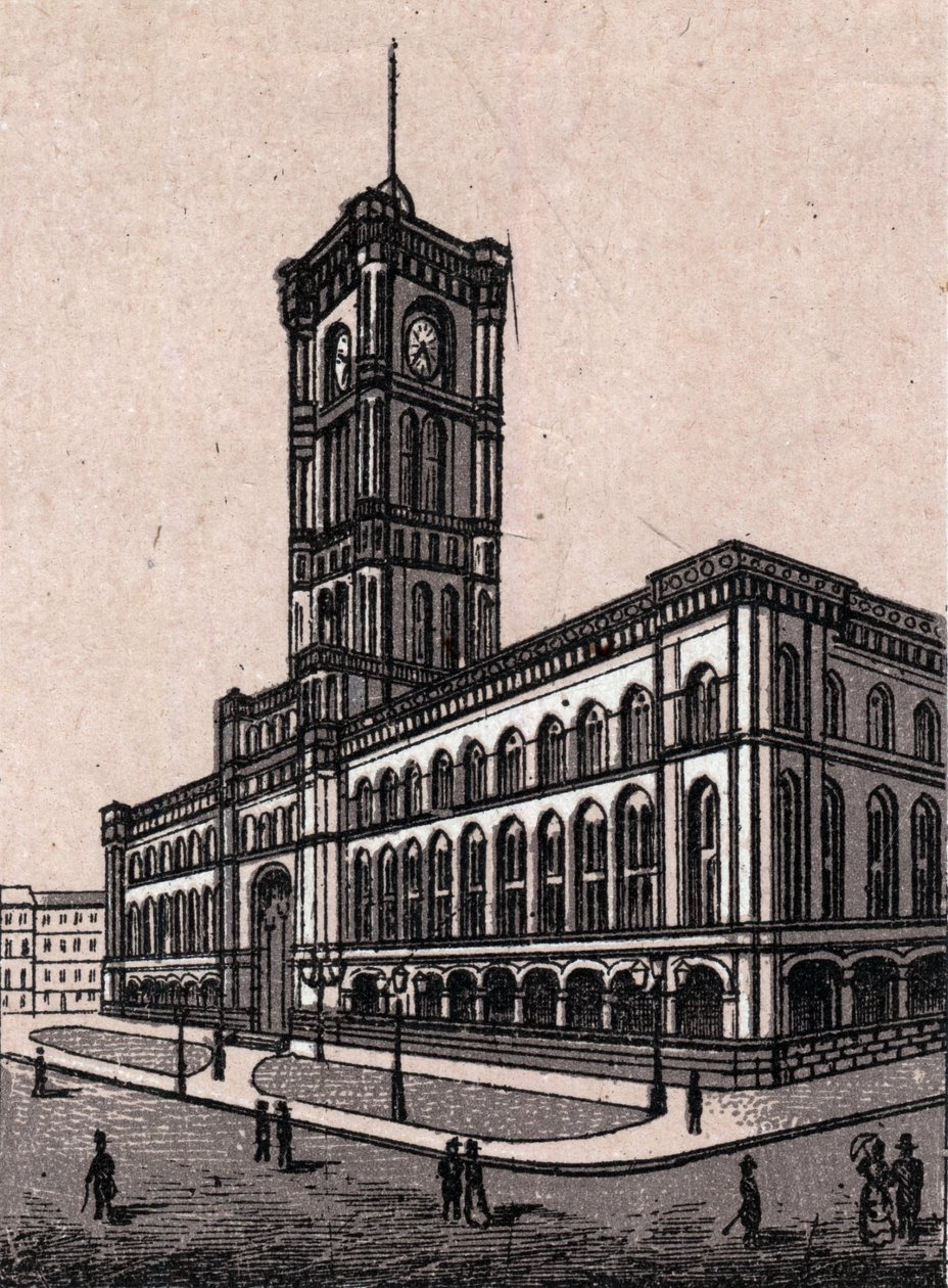 Berlín, Německo: pohled na radnici. v „“ Svět ilustruje 168 pohledů““ Nedatováno (konec 19. století) od Unknown artist