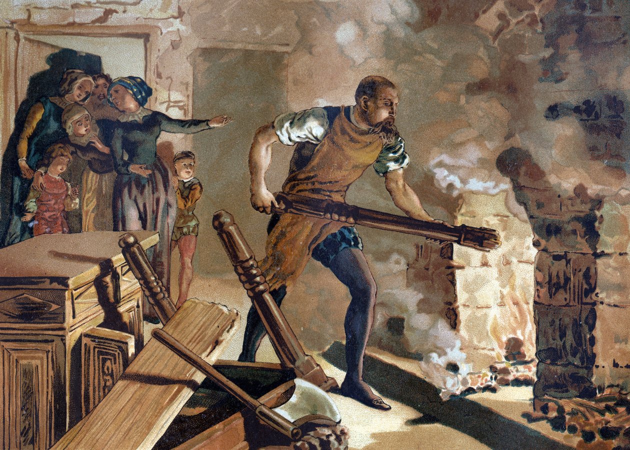 Bernard Palissy (1510-1589), keramik, Francouz pracující na fúzi svých emailů. od Unknown artist