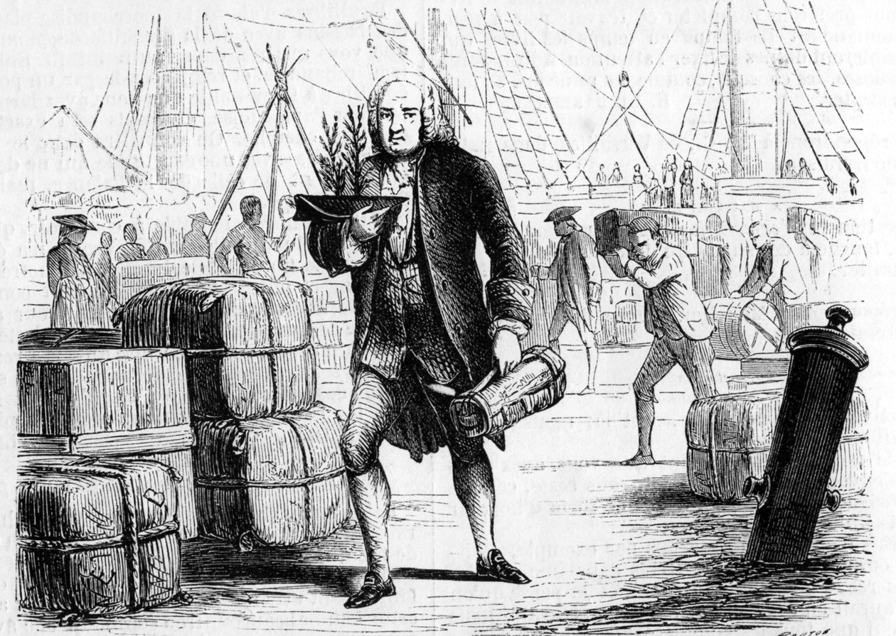 Bernard de JUSSIEU (1699-1777), ranskalainen kasvitieteilijä ja luonnontieteilijä, raportoi setripuusta Libanonista. Kaiverrus 1856 od Unknown artist