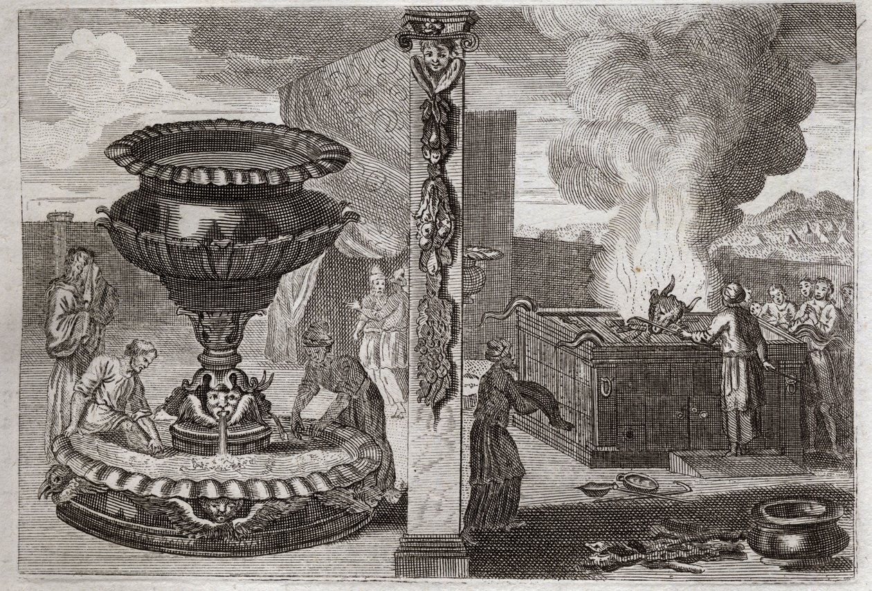 Bible of Royaumont, Starý zákon: Oltář parfémů. Postava dvou oltářů, jednoho z parfémů a jednoho ze zápalných obětí. Ilustrace z roku 1811. od Unknown artist