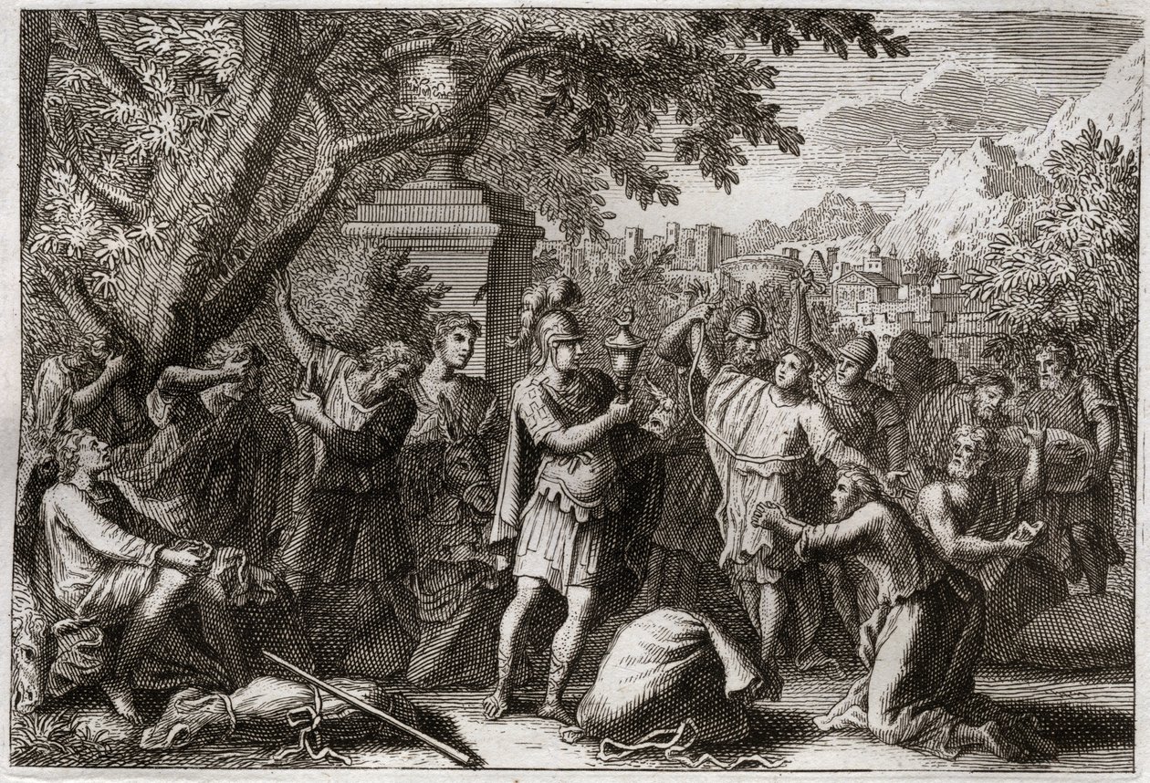 Bible of Royaumont, Starý zákon: Bratři Josefovi. Josef nechá své bratry uvěznit. Ilustrace z roku 1811. od Unknown artist