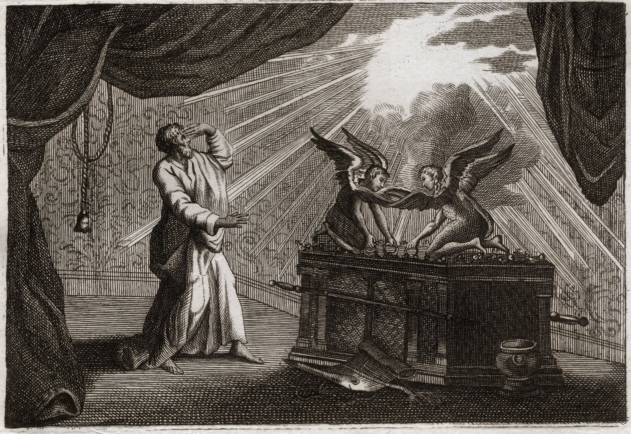 Bible of Royaumont, Starý zákon: Archa úmluvy. Postava archy. Ilustrace z roku 1811. od Unknown artist