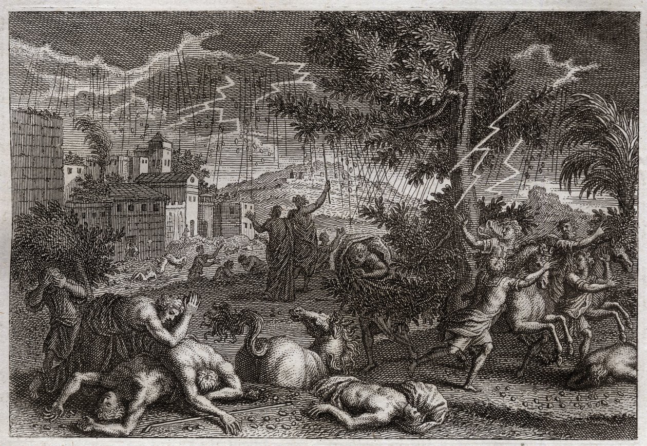 Bible of Royaumont, Starý zákon: Deset ran Egypta. Ilustrace z roku 1811. od Unknown artist